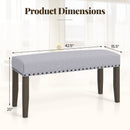 42.5 Inch Upholstered Entryway Bench End of Bed Bench-Gray