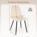 Upholstered Dining Chairs Set of 4 with Metal Legs