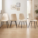 Upholstered Dining Chairs Set of 4 with Metal Legs
