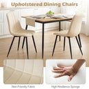 Upholstered Dining Chairs Set of 4 with Metal Legs