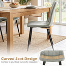 Upholstered Dining Chairs Set of 4 with Metal Legs