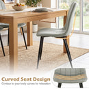 Upholstered Dining Chairs Set of 4 with Metal Legs