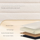 Upholstered Fabric Storage Ottoman Bench for End of Bed with 2 Struts-White