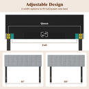 Upholstered Headboard Queen/Full Size with Adjustable Legs