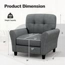 Modern Upholstered Accent Chair with Rubber Wood Legs