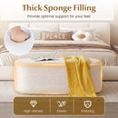 Upholstered Ottoman Bench with High-Density Sponge-Beige
