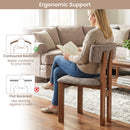 Upholstered Rubber Wood Dining Chairs Set of 2 with Curved Backrest