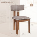 Upholstered Rubber Wood Dining Chairs Set of 4 with Curved Backrest