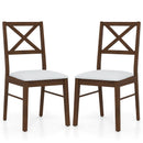 Upholstered Side Dining Chairs Set of 2 with Rubber Wood Frame
