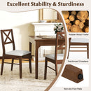 Upholstered Side Dining Chairs Set of 2 with Rubber Wood Frame