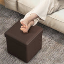 Upholstered Square Footstool with PVC Leather Surface for Bedroom
