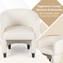 Upholstered Velvet Barrel Chair with Ottoman