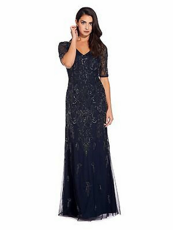 adrianna papell beaded mermaid dress Buy Adrianna Papell Beaded Mermaid Long Nude Dress from Next USA