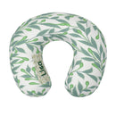Personalized Botanical Leaf Travel Neck Pillow with Name | Memory Foam, Detachable Washable Cover | Custom Gift for Nature Lovers