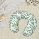 Personalized Botanical Leaf Travel Neck Pillow with Name | Memory Foam, Detachable Washable Cover | Custom Gift for Nature Lovers