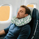 Personalized Botanical Leaf Travel Neck Pillow with Name | Memory Foam, Detachable Washable Cover | Custom Gift for Nature Lovers