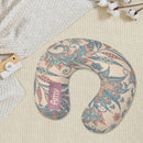 Personalized Paisley Floral Travel Neck Pillow with Name | Memory Foam, Detachable Washable Cover | Custom Boho Gift for Women
