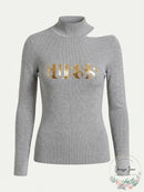 Guess Women's Metallic Logo Sweater, Size XS