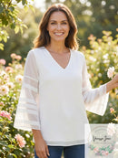 Alfani Solid Layered-Sleeve Top, Size Small