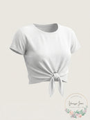 Under Armour Front-Tie Cropped T-Shirt, Size Large