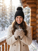 Kyi Kyi Knitted Faux Fur Pom Pom Hat