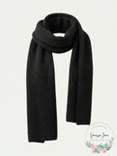 Style and Co Womens One Size Ribbed Solid Knit Sweater Scarf Black