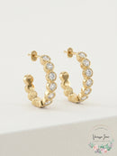 Rachel Rachel Roy Gold-Tone Small Pave Hoop Earrings, 1inch