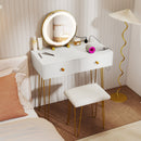 Vanity Desk with with Lighted Adjustable Mirror for Bedroom