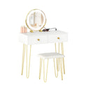 Vanity Desk with with Lighted Adjustable Mirror for Bedroom