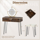 Vanity Desk with with Lighted Adjustable Mirror for Bedroom