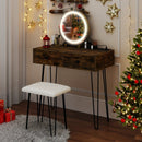 Vanity Desk with with Lighted Adjustable Mirror for Bedroom