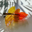 Velvet Claws Autumn Leaf Hair Clip | Claw Clip in Velvet Travel Bag