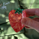 Velvet Claws Big Strawberry Hair Claw | Claw Clip in Velvet Travel Bag