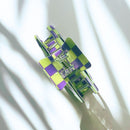 Velvet Claws Checkered Hair Claw in Yellow and Purple | Claw Clip in Velvet Travel Bag
