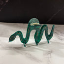 Velvet Claws Cleopatra Green Snake Hair Claw | Claw Clip in Velvet Travel Bag