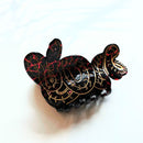 Velvet Claws Coiled Snake Claw in Brown Gold and Red Hair Clip | Claw Clip in Velvet Travel Bag