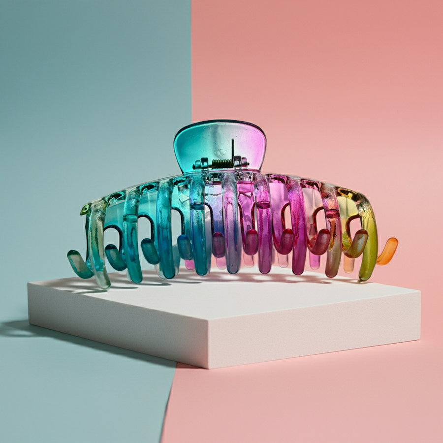 Velvet Claws Hair Claw | The Lobster in Glossy Translucent Rainbow