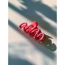 Velvet Claws Hair Clip | '80s Squiggle in Pink | Claw Clip in Velvet Travel Bag