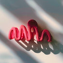 Velvet Claws Hair Clip | '80s Squiggle in Pink Hair Claw