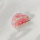 Velvet Claws Hair Clip | Flowers in Pink | Claw Clip in Velvet Travel Bag