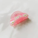 Velvet Claws Hair Clip | Flowers in Pink | Claw Clip in Velvet Travel Bag