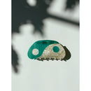 Velvet Claws Hair Clip | Gen Z Aesthetic Yin Yang in Green and White | Claw Clip in Velvet Travel Bag