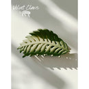 Velvet Claws Hair Clip | Green Leaf | Claw Clip in Velvet Travel Bag