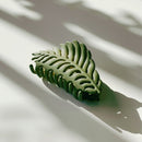 Velvet Claws Hair Clip | Green Leaf | Claw Clip in Velvet Travel Bag