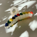 Velvet Claws Hair Clip | Heart Brite in '80s Rainbow | Claw Clip in Velvet Travel Bag