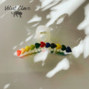 Velvet Claws Hair Clip | Heart Brite in '80s Rainbow | Claw Clip in Velvet Travel Bag