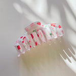 Velvet Claws Hair Clip | The Lobster in Sweet Strawberries | Claw Clip in Velvet Travel Bag