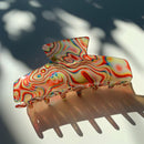 Velvet Claws Hair Clip | The Psychedelic in Hippie Swirl | Claw Clip in Velvet Travel Bag