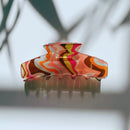 Velvet Claws Hair Clip | The Psychedelic in Wavy Tangerine | Claw Clip in Velvet Travel Bag