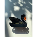 Velvet Claws Hair Clip | The Swan in Black | Claw Clip in Velvet Travel Bag